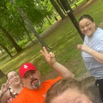 Volunteers sharing smiles during the park outreach