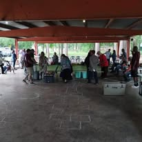Community fellowship and service beneath the pavilion